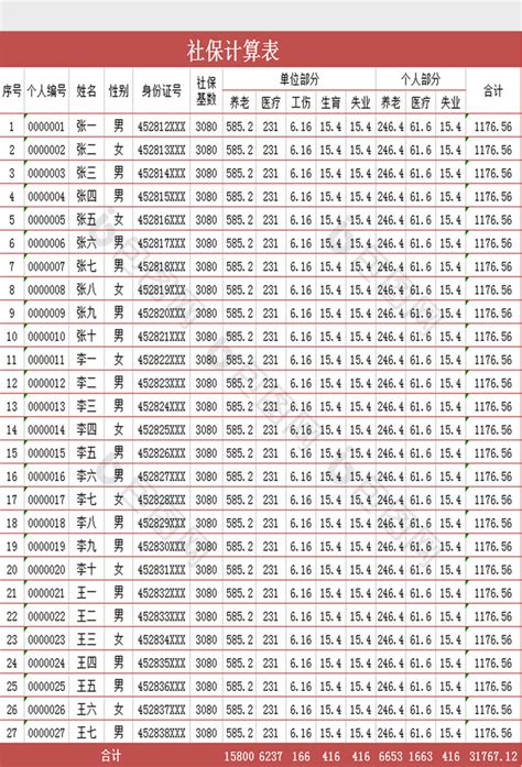 社保领取计算公式