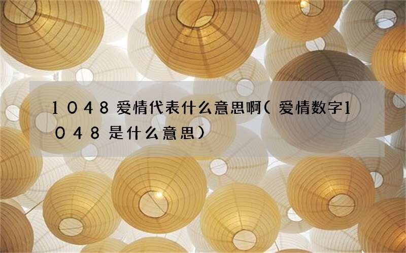 1048爱情代表什么意思啊(爱情数字1048是什么意思)