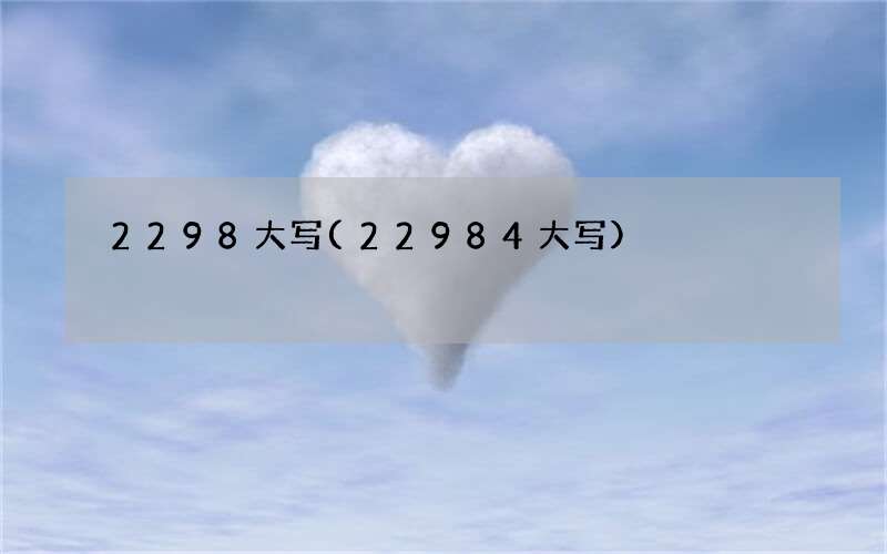 2298大写(22984大写)