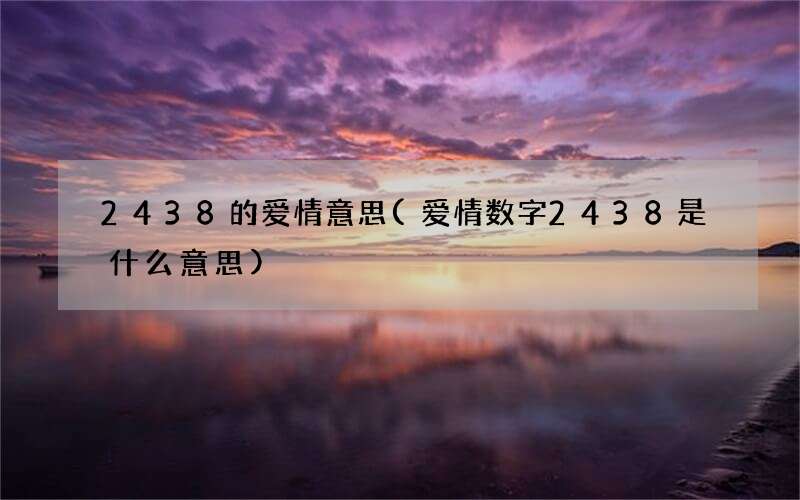 2438的爱情意思(爱情数字2438是什么意思)
