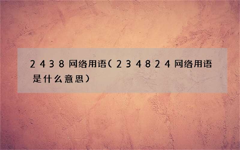 2438网络用语(234824网络用语是什么意思)