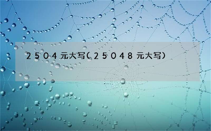 2504元大写(25048元大写)