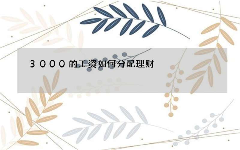 3000的工资如何分配理财