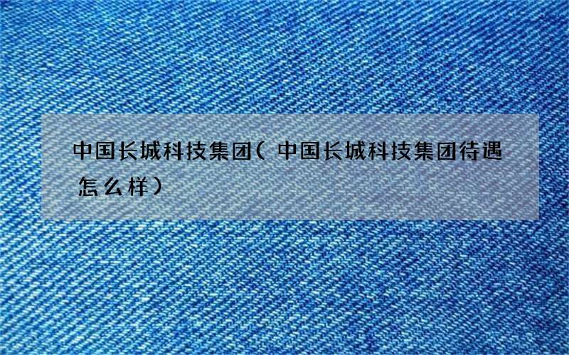 中国长城科技集团(中国长城科技集团待遇怎么样)