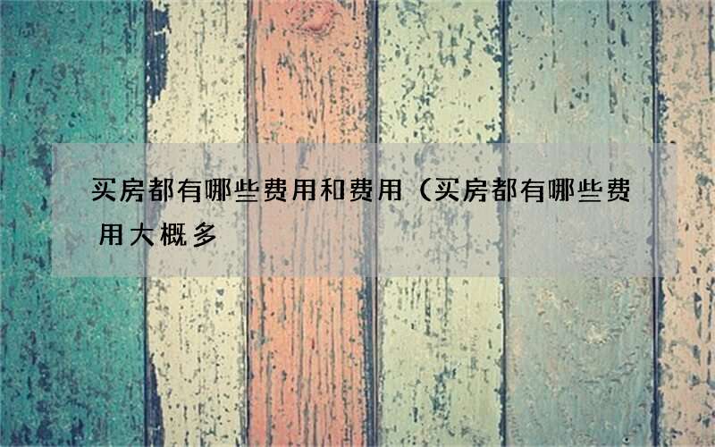 买房都有哪些费用和费用（买房都有哪些费用大概多