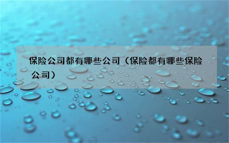 保险公司都有哪些公司（保险都有哪些保险公司）