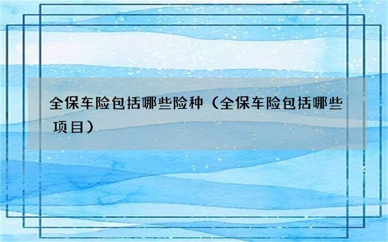 全保车险包括哪些险种（全保车险包括哪些项目）