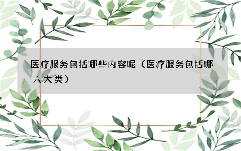 医疗服务包括哪些内容呢（医疗服务包括哪六大类）