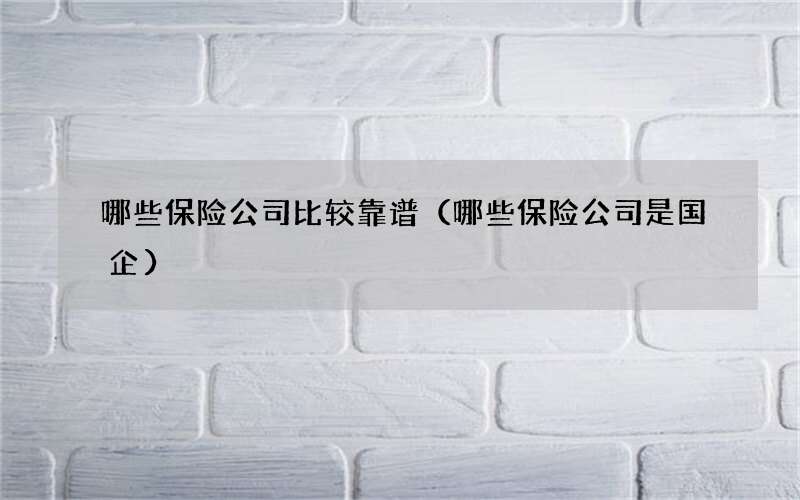 哪些保险公司比较靠谱（哪些保险公司是国企）