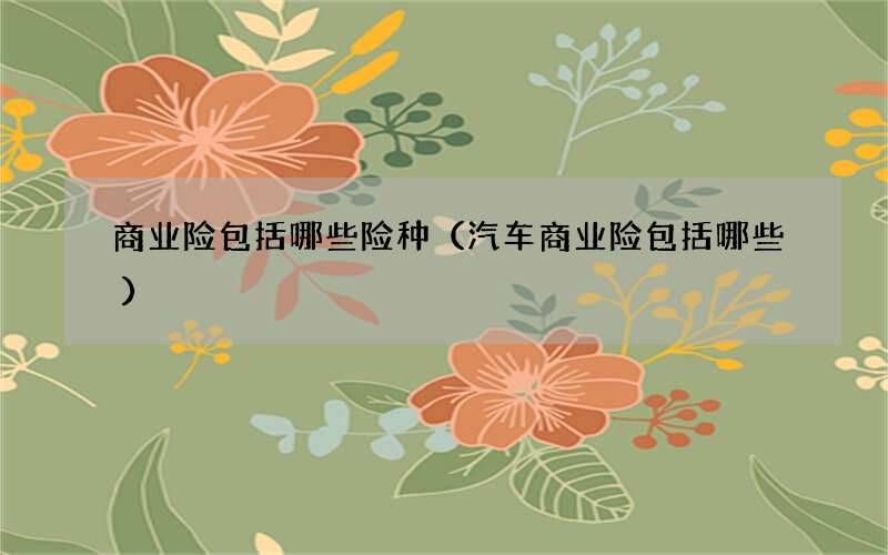 商业险包括哪些险种（汽车商业险包括哪些）