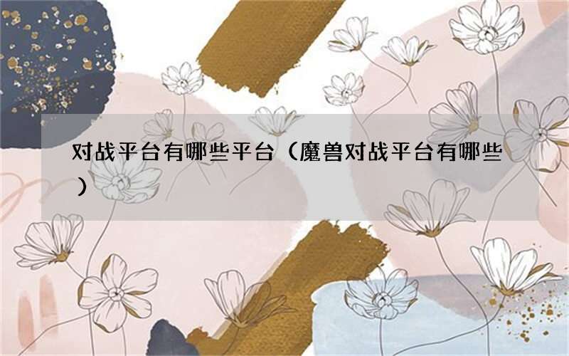 对战平台有哪些平台（魔兽对战平台有哪些）