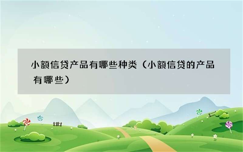 小额信贷产品有哪些种类（小额信贷的产品有哪些）