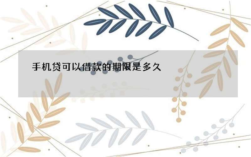 手机贷可以借款的期限是多久