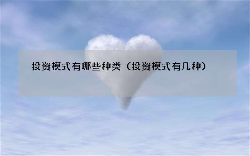 投资模式有哪些种类（投资模式有几种）