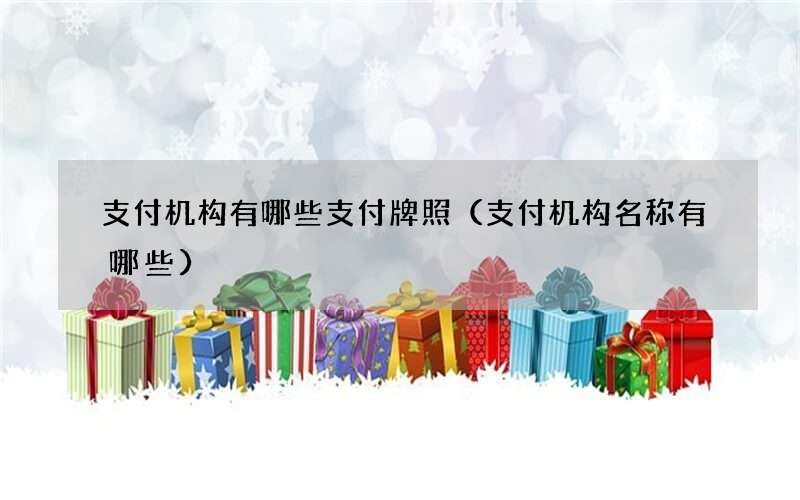 支付机构有哪些支付牌照（支付机构名称有哪些）