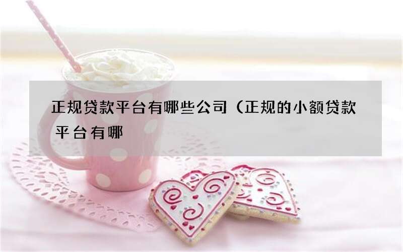 正规贷款平台有哪些公司（正规的小额贷款平台有哪