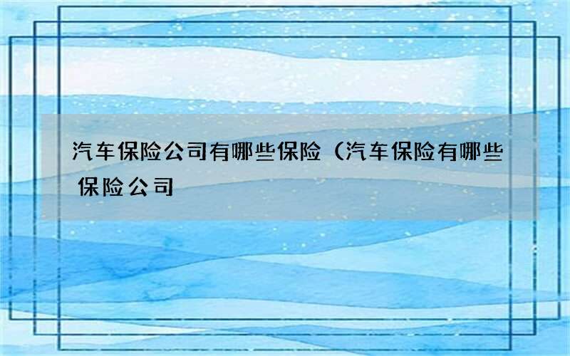 汽车保险公司有哪些保险（汽车保险有哪些保险公司