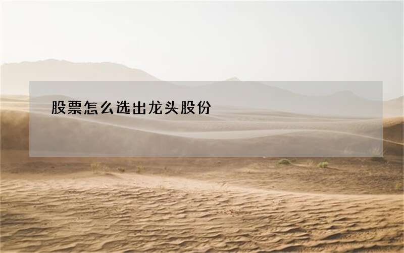 股票怎么选出龙头股份