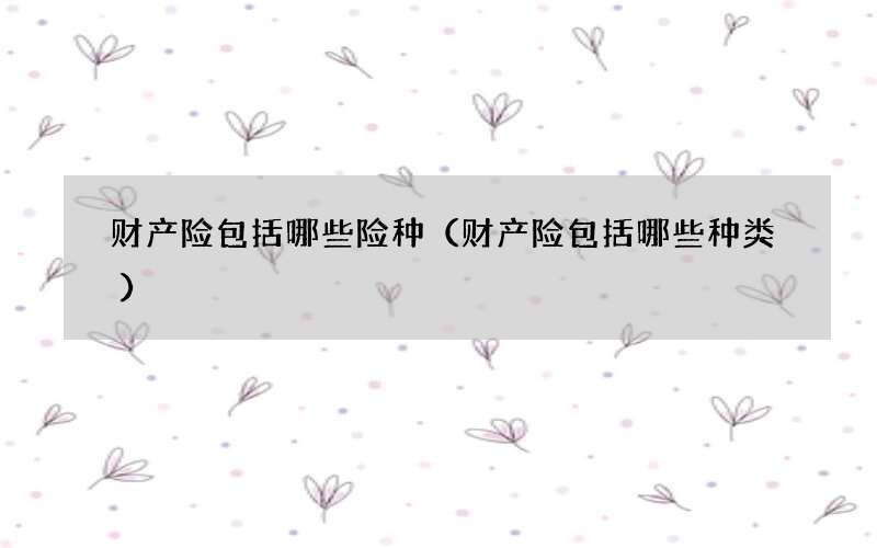 财产险包括哪些险种（财产险包括哪些种类）