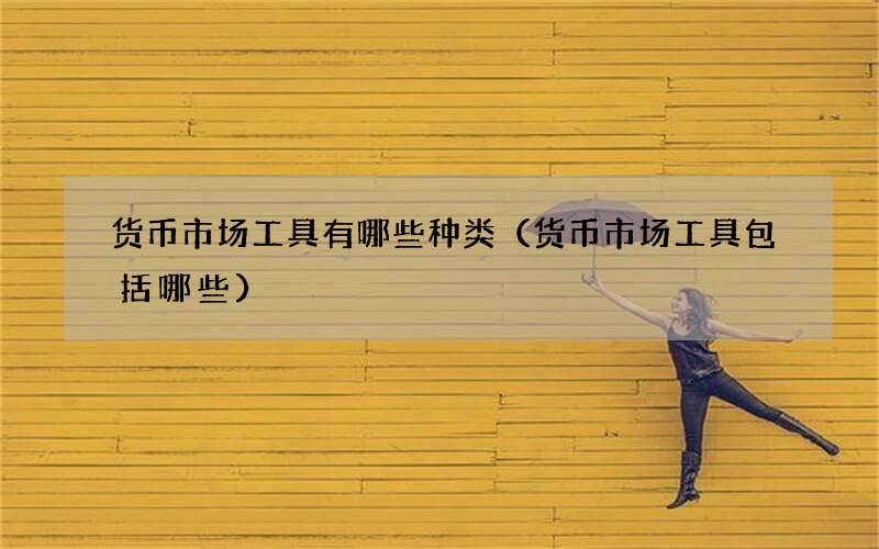 货币市场工具有哪些种类（货币市场工具包括哪些）