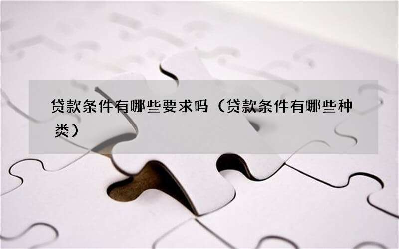 贷款条件有哪些要求吗（贷款条件有哪些种类）