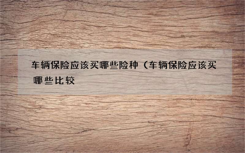 车辆保险应该买哪些险种（车辆保险应该买哪些比较