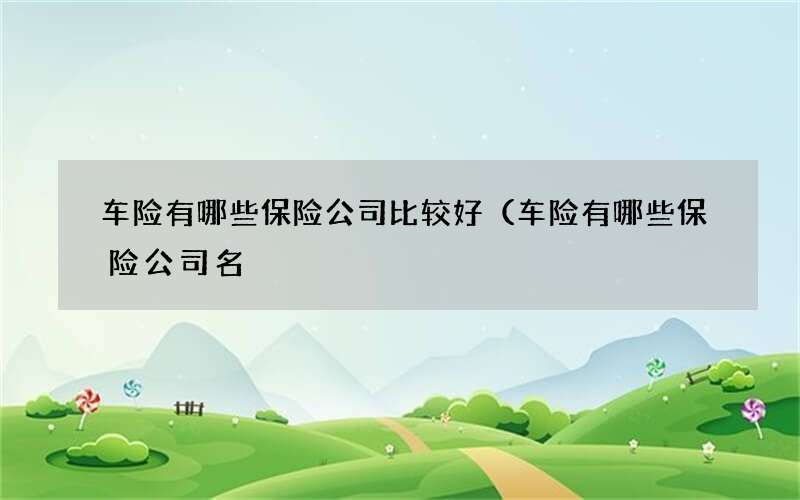 车险有哪些保险公司比较好（车险有哪些保险公司名