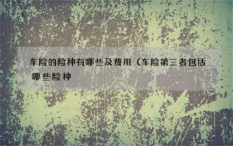 车险的险种有哪些及费用（车险第三者包括哪些险种