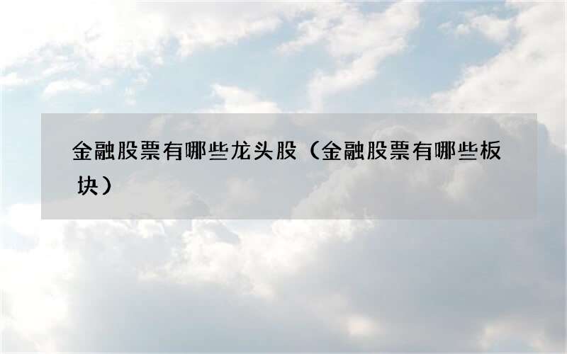 金融股票有哪些龙头股（金融股票有哪些板块）