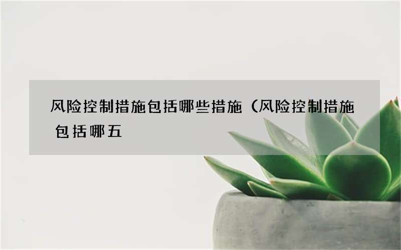 风险控制措施包括哪些措施（风险控制措施包括哪五