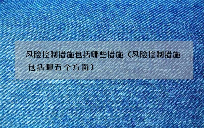 风险控制措施包括哪些措施（风险控制措施包括哪五个方面）
